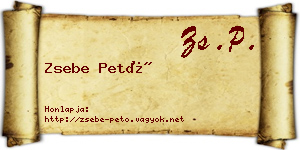 Zsebe Pető névjegykártya